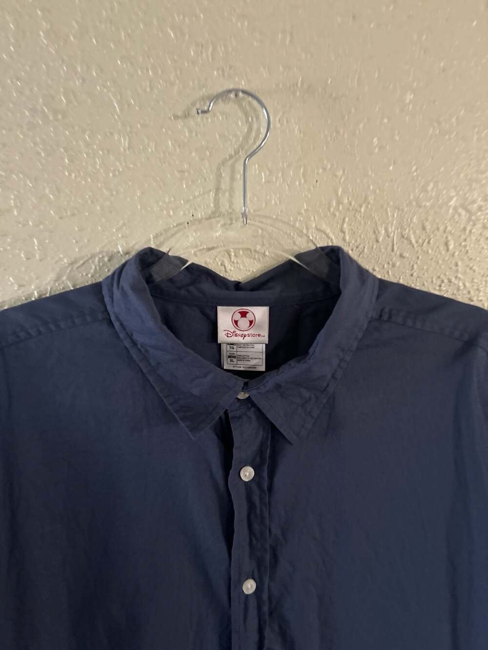 Vintage Disney Store Men's Navy Blue Grumpy Button-Up Long Sleeve Shirt - Picture 3 of 5
